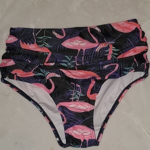Flamingo High Waisted Bathing Suit Bottoms